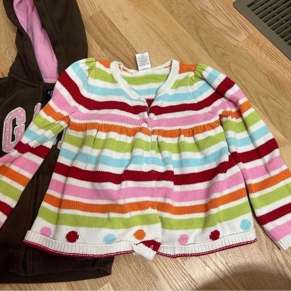 4T Gap Hooded Sweatshirt Gymboree Rainbow Striped Cardigan Bundle Lot - Picture 2 of 5